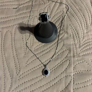 Elegant Silver and Black Pendant Necklace